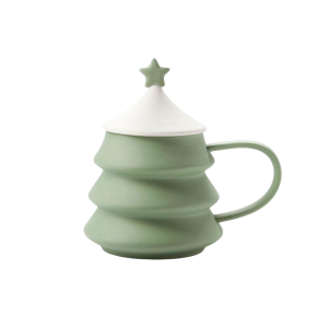 Christmas Tree Ceramic Cup with Lid