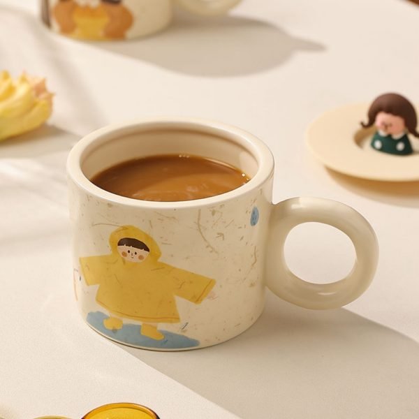 Little Girl Ceramic Cup with Lid - Image 3