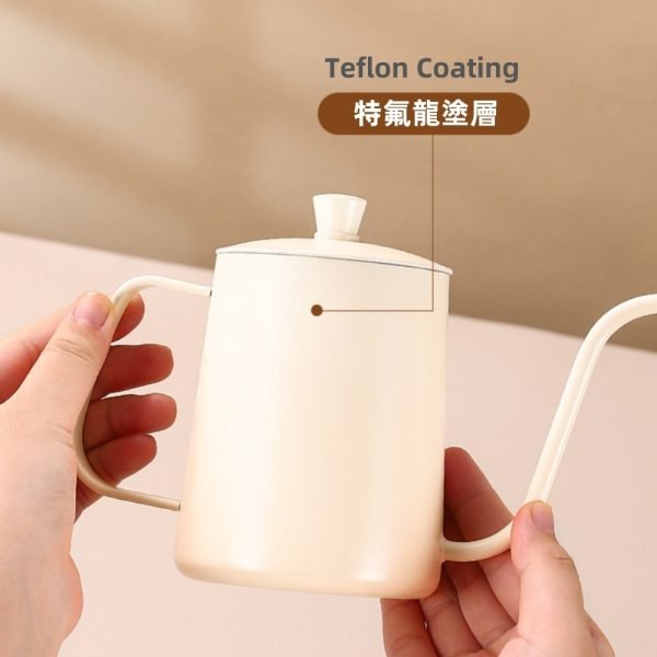 304 Stainless Steel Pour Over Coffee Drip Pot with Lid (White) - Image 6