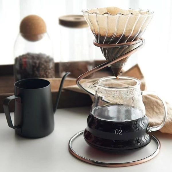 Pour Over Coffee Metal Dripper Stand (Spiral) - Image 3