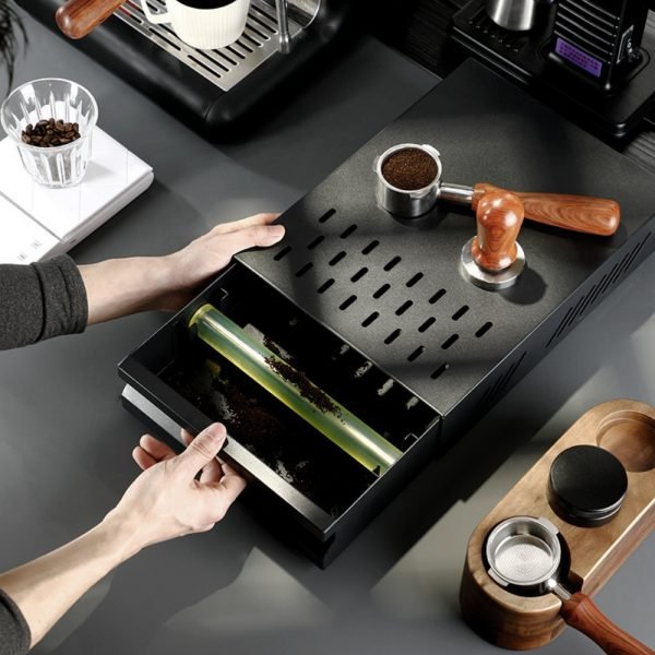 Stainless Steel Large Capacity Drawer Type Coffee Knock Box - Image 11