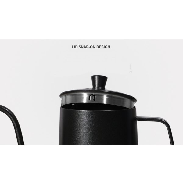304 Stainless Steel Pour Over Coffee Drip Pot with Lid (Black) - Image 5