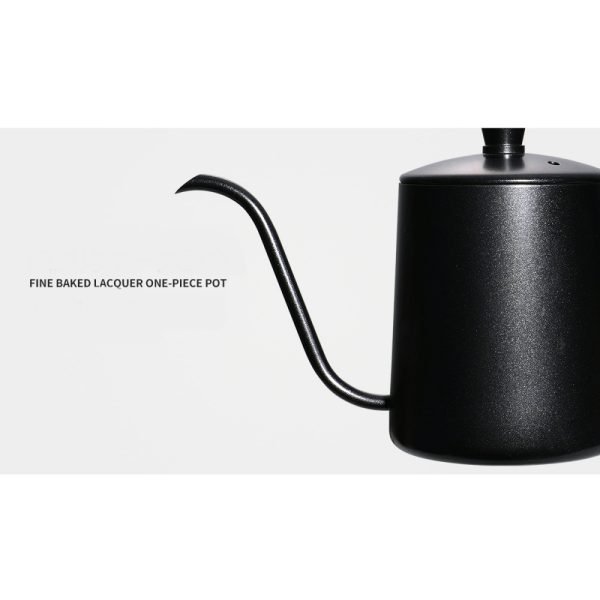 304 Stainless Steel Pour Over Coffee Drip Pot with Lid (Black) - Image 3