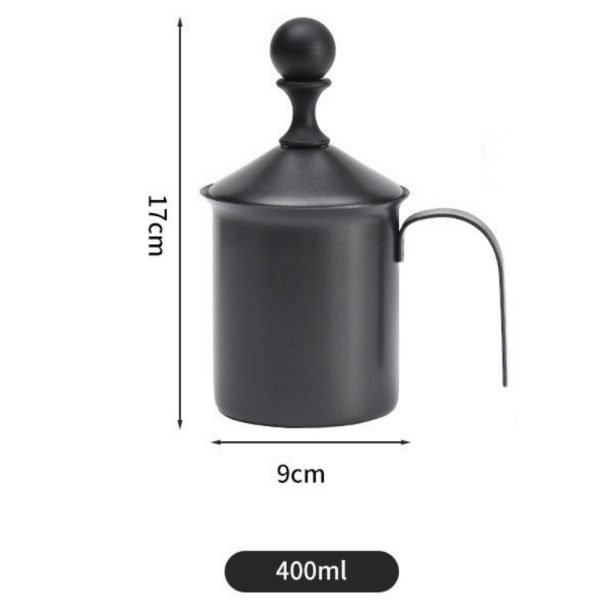 304 Stainless Steel Teflon Double Layer Manual Milk Frother - Image 2