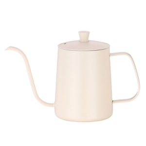 304 Stainless Steel Pour Over Coffee Drip Pot with Lid (White)