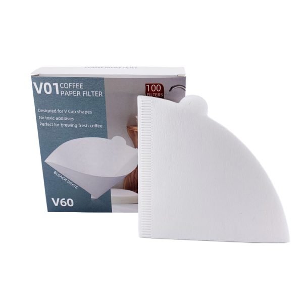 V60 Hand Drip Pour Over Coffee Paper Filter (100 Sheets/Box) - Image 2