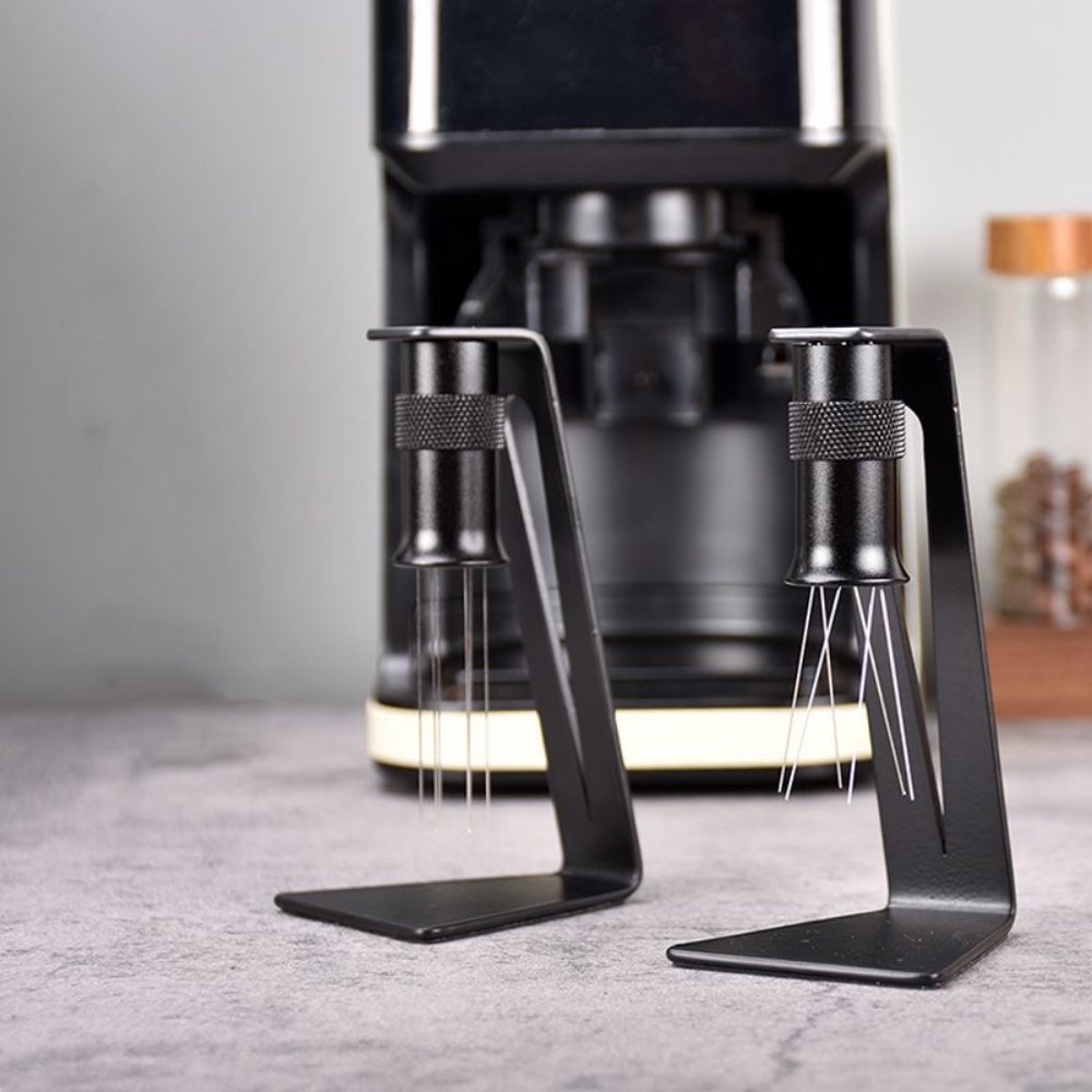 AronYada WDT Tool Per Espresso - Aghi 0,4 Mm In Acciaio Inox 304 - Distributore Caffè Con 16 Aghi (8+8 Di Ricambio) - Alloggiamento In Lega Di Alluminio Grigia - 2
