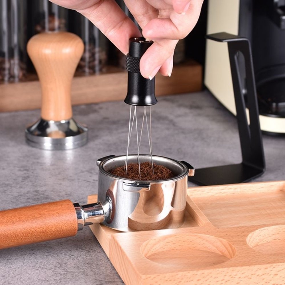 WDT Jeymei Per Espresso: Strumento Distribuzione 8 Pin In Acciaio Con Aghi Sostituibili Per Baristi