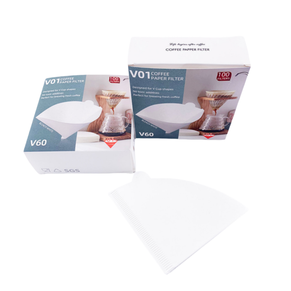 V60 Hand Drip Pour Over Coffee Paper Filter (100 Sheets/Box)